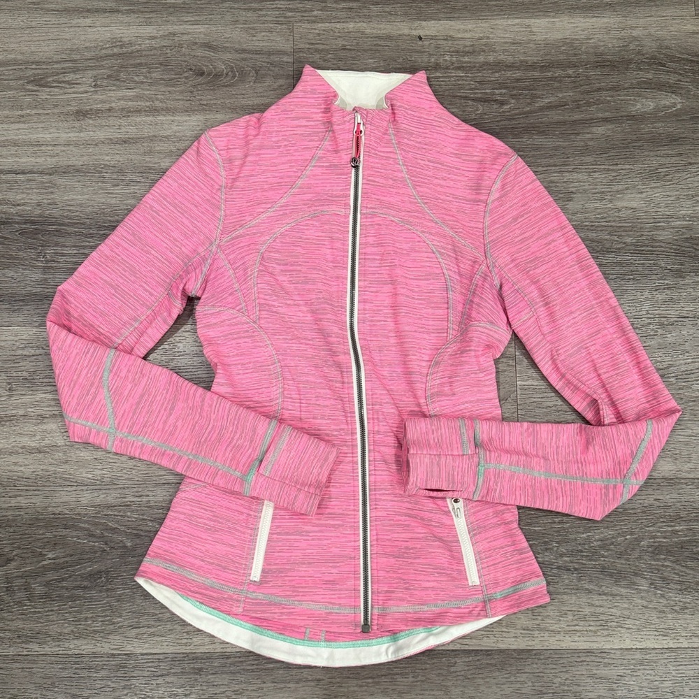 lululemon Pink Jacket Forme Size 4 Pink Dye Athletic Full zip RARE